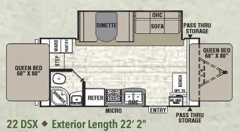 Coachmen Freedom Express Ultra Lite 22 DSX floor plan