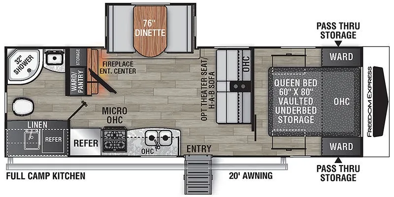 2023 Coachmen Freedom Express Ultra Lite 252RBS floor plan