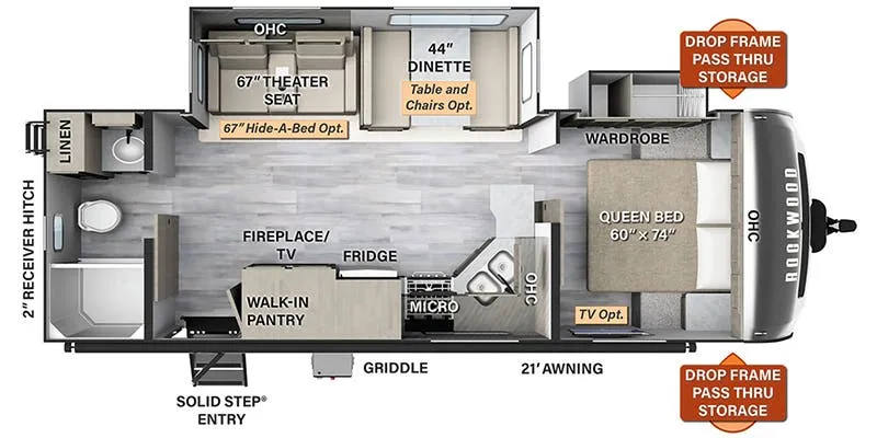 2024 Forest River Rockwood Ultra Lite 2606WS floor plan