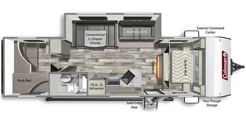 2023 Dutchmen Coleman Lantern 295QB - Floor plan