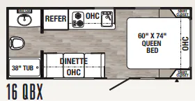 Palomino Puma Ultra Lite 16QBX floor plan
