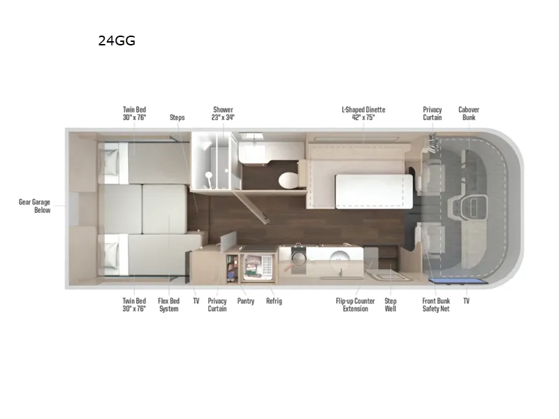 2027 Winnebago Sunflyer 24GG - Floor plan