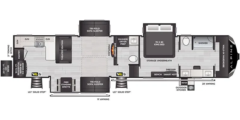 2024 Keystone Alpine 3910RK - Floor plan