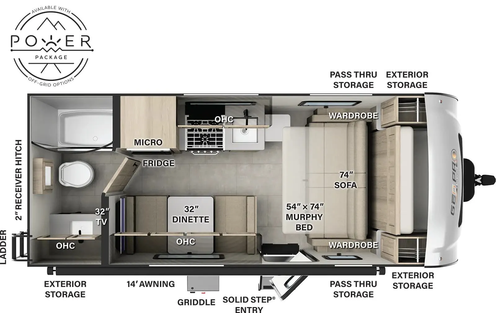 Forest River Rockwood Geo Pro G19FD floor plan