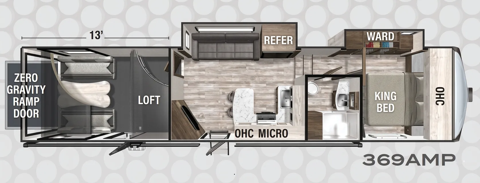 Forest River XLR Thunderbolt 369AMP floor plan