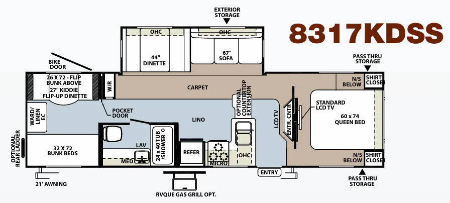 Forest River Rockwood Signature Ultra Lite 8317KDSS floor plan
