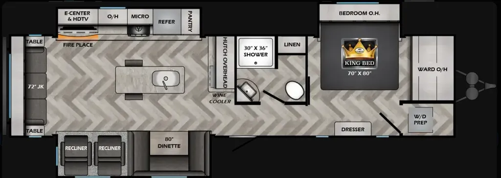 2025 CrossRoads Zinger 340RE floor plan