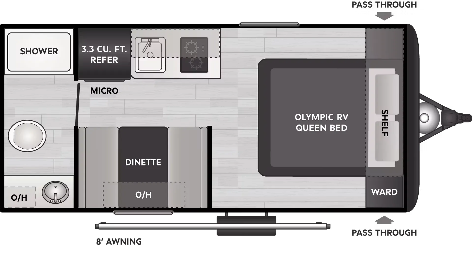 2026 Keystone Hideout Mini 166RB - Floor plan