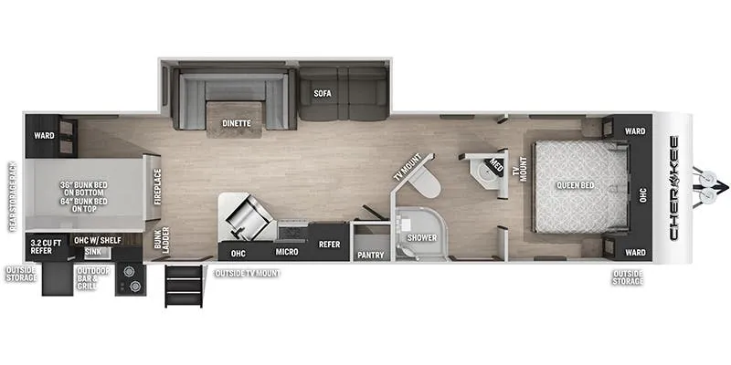 2022 Forest River Cherokee 294GEBG floor plan