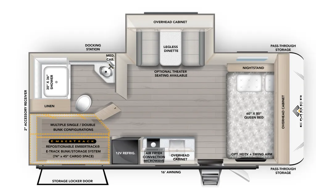 2026 EMBER RV EMBER E-SERIES 19ETS floor plan