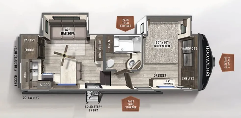 2021 Forest River Rockwood Ultra Lite 2442BS - Floor plan