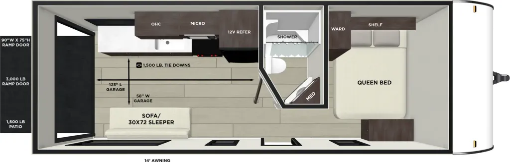 2026 Forest River Wildwood FSX 189RTK floor plan