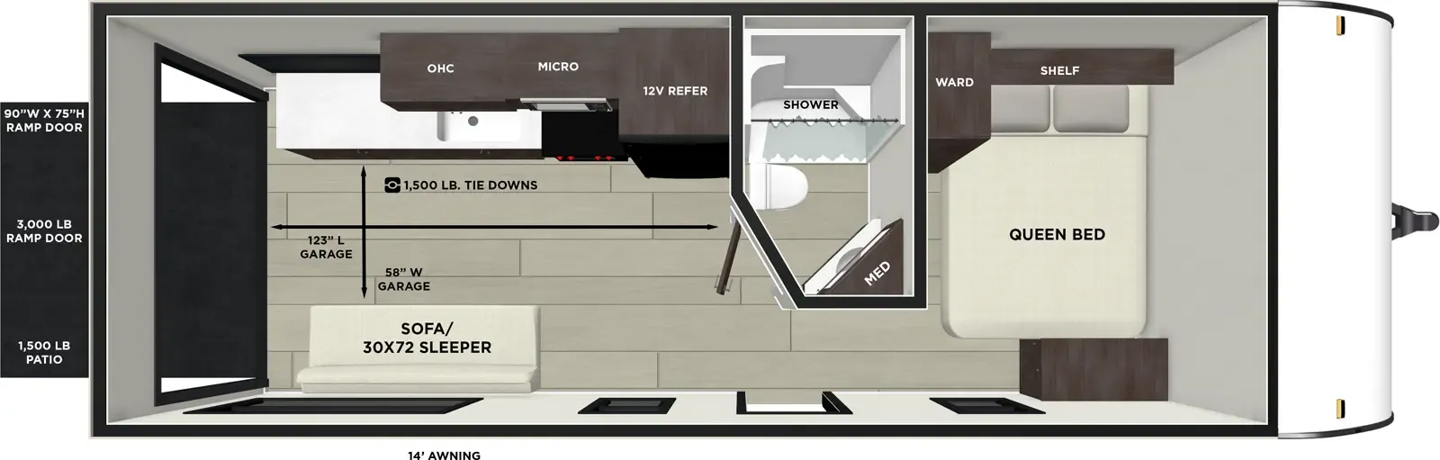 2026 Forest River Wildwood FSX 189RTK - Floor plan