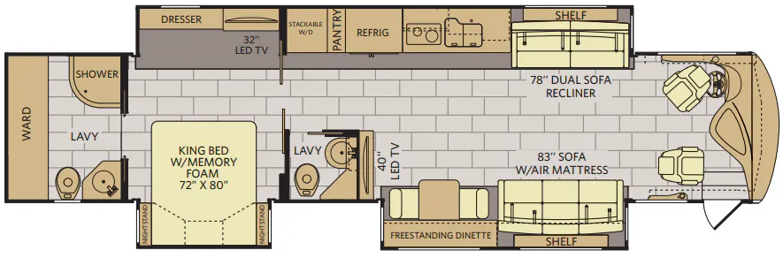 2012 Fleetwood Providence 42M floor plan