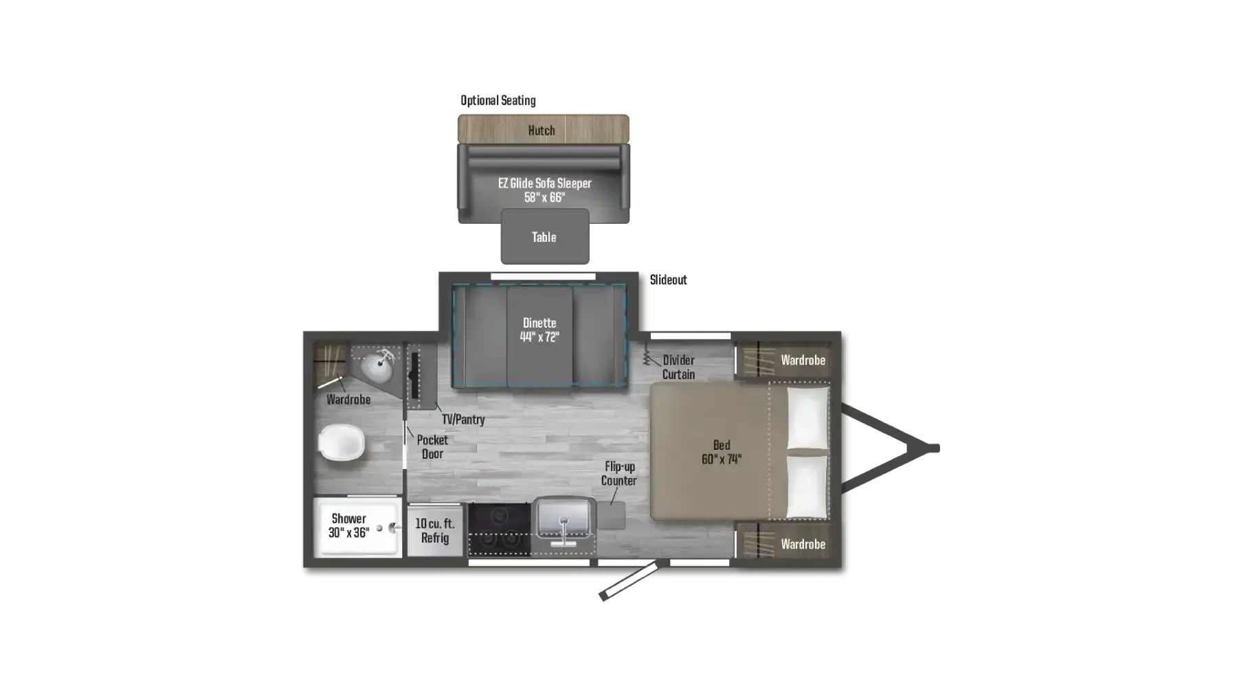 Winnebago Micro Minnie FLX 2108FBS floor plan