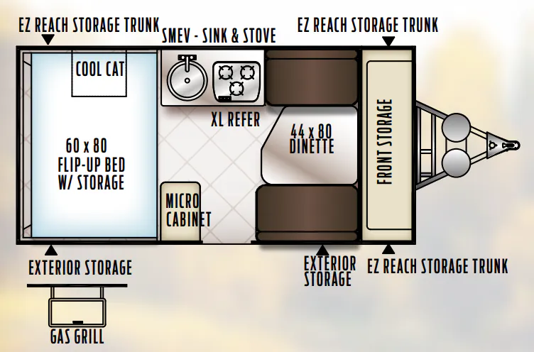 Forest River Rockwood Hard Side A192HW floor plan