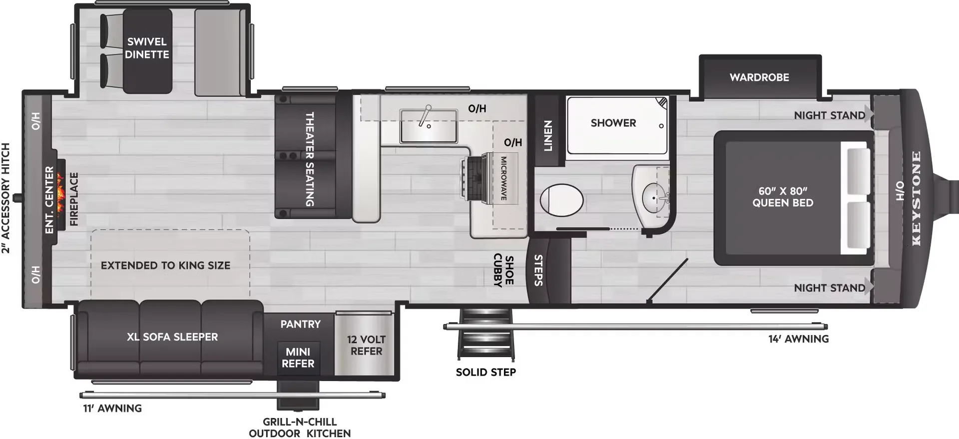 Keystone Arcadia Super Lite 294SLRD floor plan