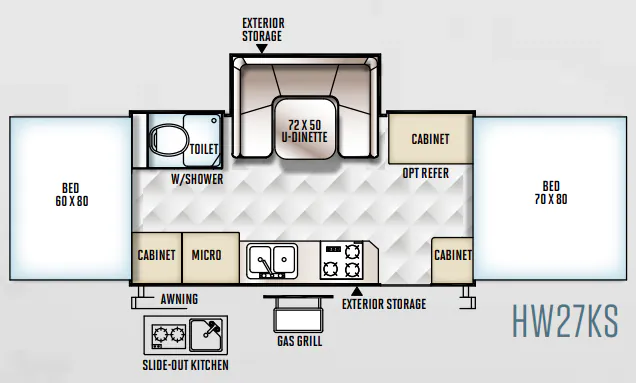 Forest River Flagstaff High Wall HW27KS floor plan