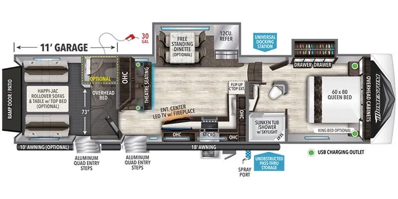 Grand Design Momentum G-Class 353G floor plan