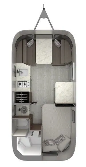 Airstream Caravel 19CB floor plan