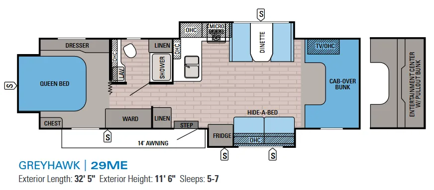 Jayco Greyhawk 29ME floor plan