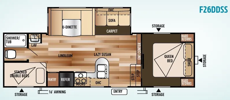 Forest River Wildwood F26DDSS floor plan