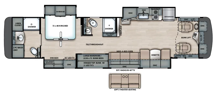 Forest River Berkshire 40F floor plan