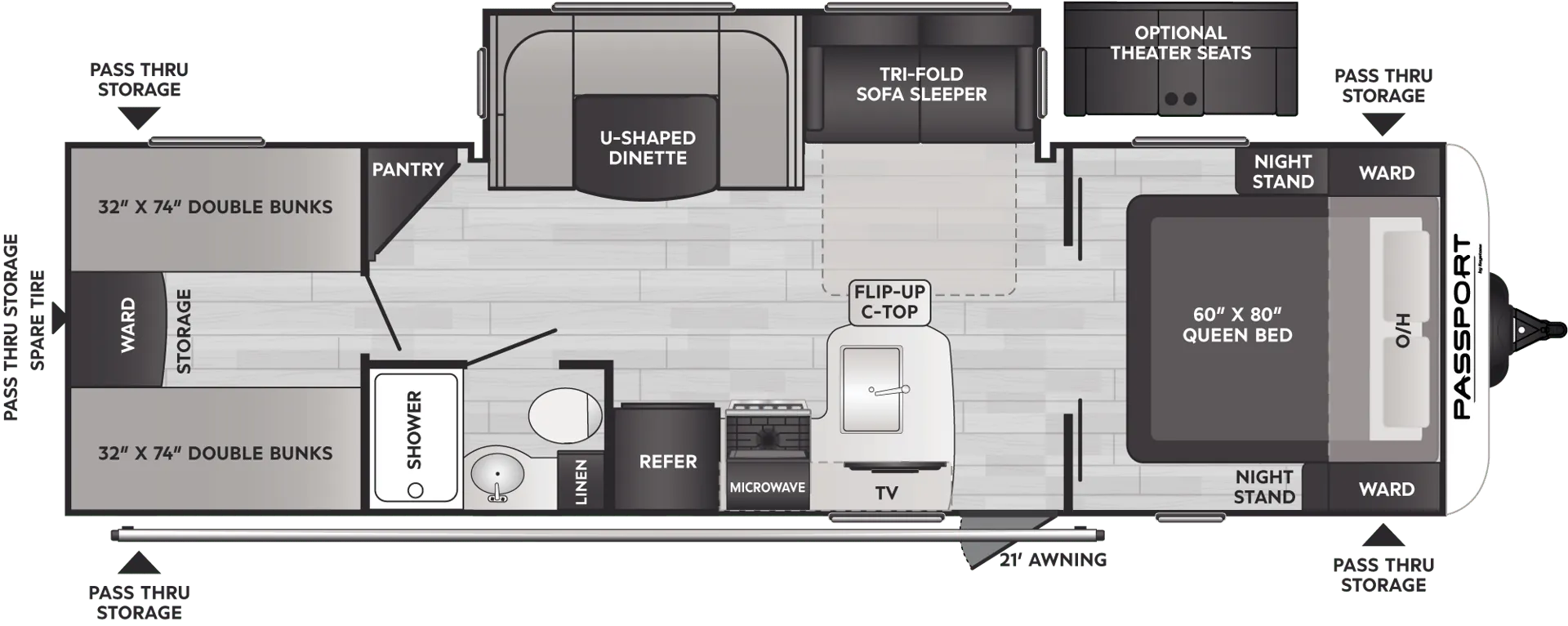 2024 Keystone Passport SL 282QBWE - Floor plan