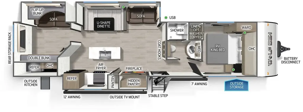 2026 Forest River Cherokee Wolf Den 304SR floor plan
