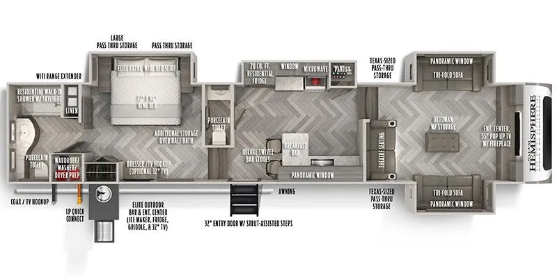2022 Forest River Salem Hemisphere Elite 36FL - Floor plan