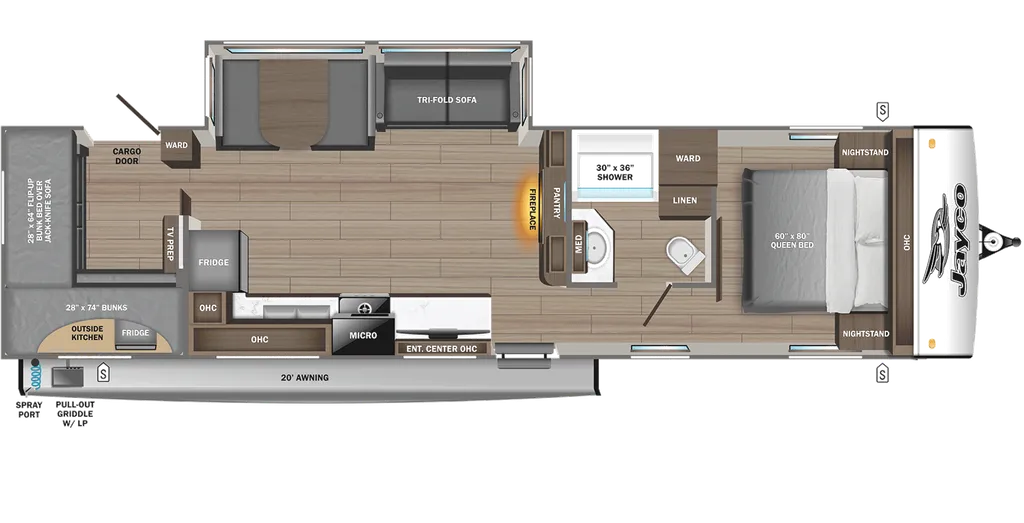 2026 Jayco Jay Feather 29QBH floor plan