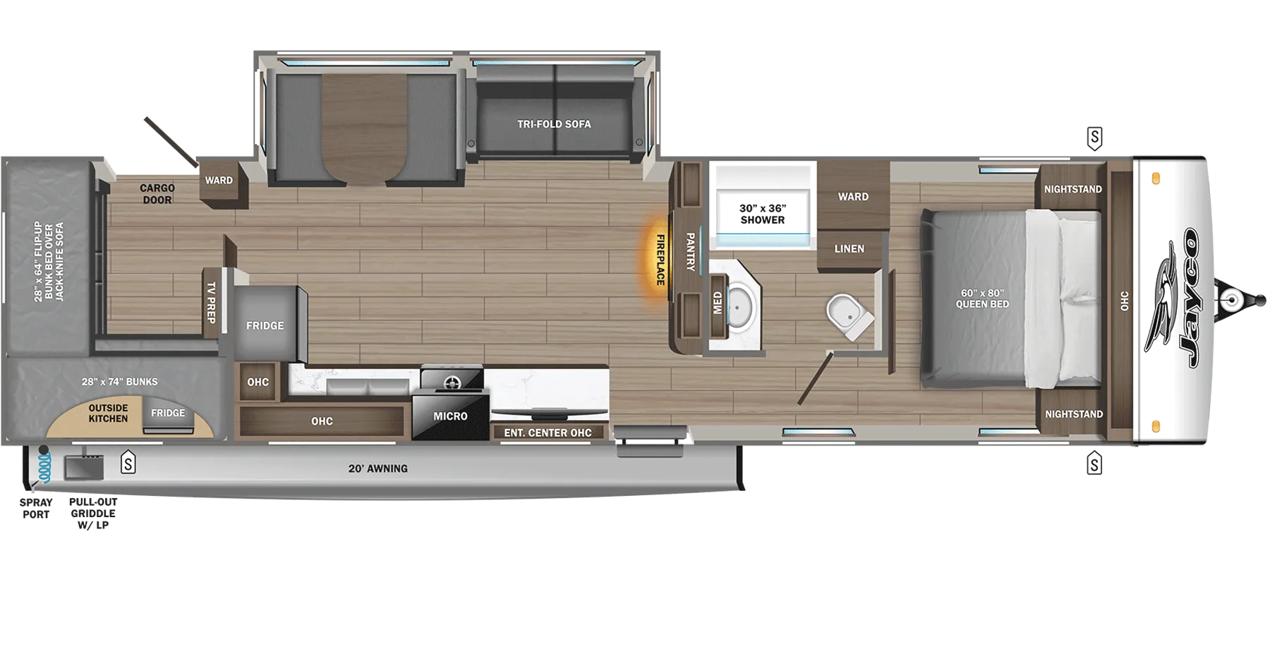 2026 Jayco Jay Feather 29QBH - Floor plan