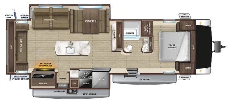 2019 Highland Ridge Open Range Light 275RLS - Floor plan