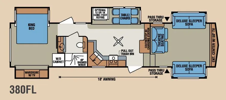 K-Z Durango Gold 380FL floor plan