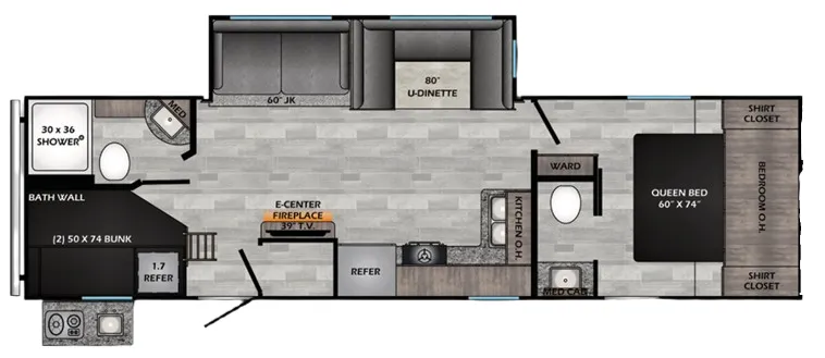2023 CrossRoads Zinger 298BH - Floor plan