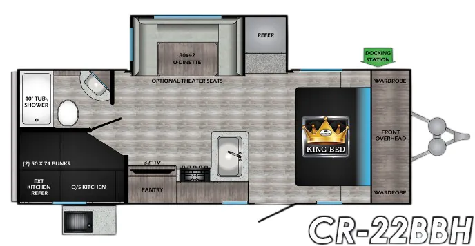 CrossRoads Cruiser Aire CR22BBH floor plan