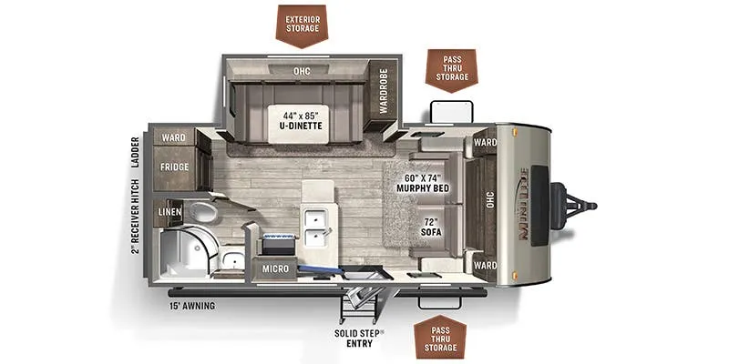 2019 Forest River Rockwood Mini Lite 2104S floor plan