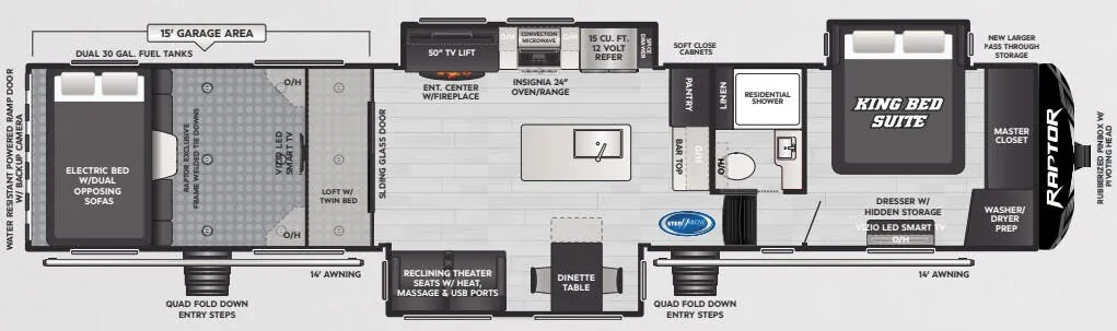 Keystone Raptor 428 floor plan