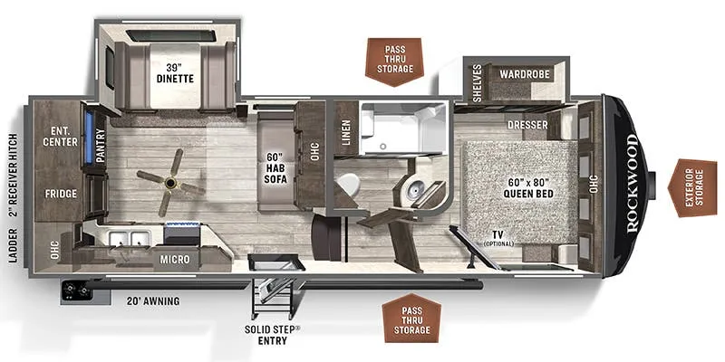 2021 Forest River Rockwood Ultra Lite 2445WS floor plan