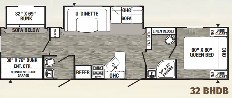 Palomino Puma 32BHDB floor plan