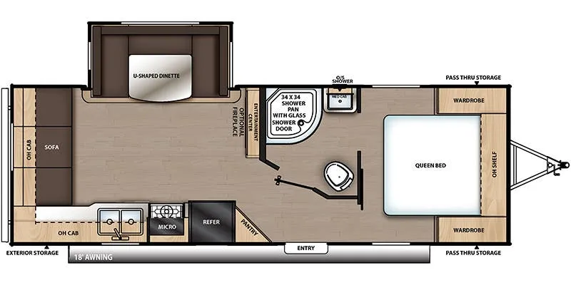 2021 Forest River Aurora 24RLS - Floor plan