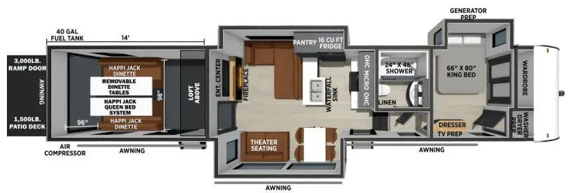 Forest River Shockwave 4114GX floor plan