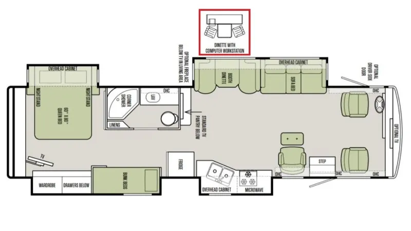 2015 Tiffin Open Road Allegro 35QBA - Floor plan