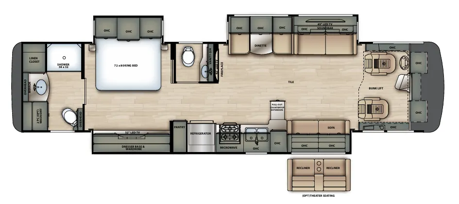 Forest River Berkshire 39A floor plan
