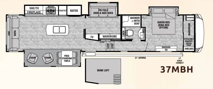 Forest River Cedar Creek Silverback 37MBH floor plan