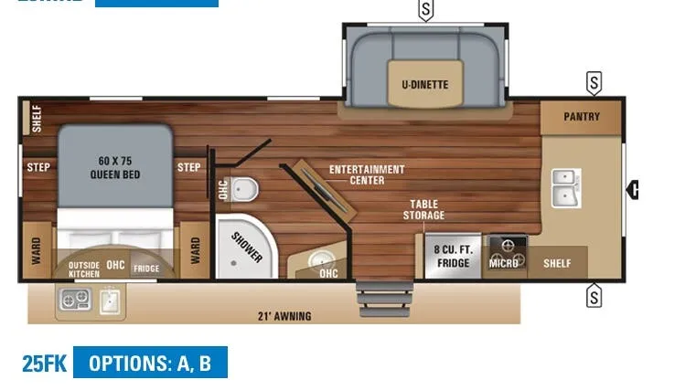 Jayco White Hawk 25FK floor plan