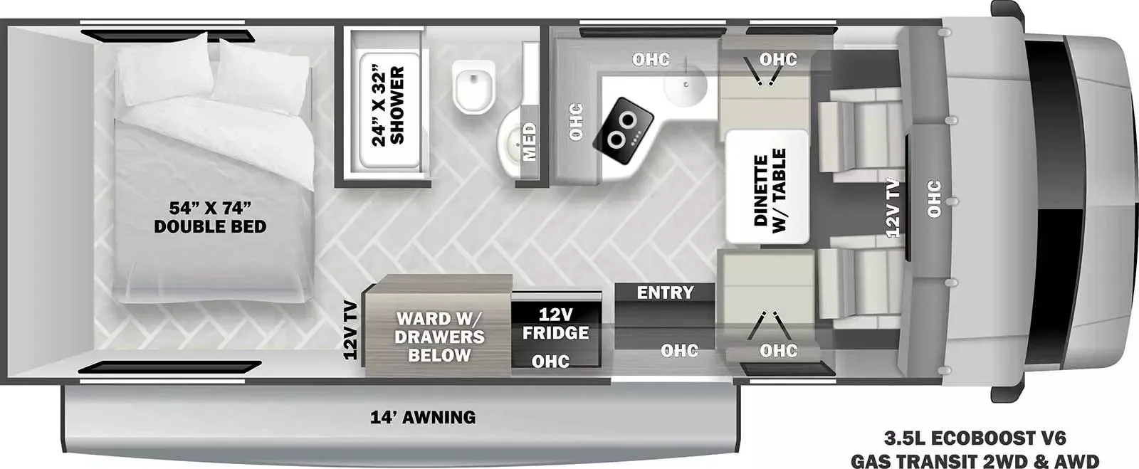 2024 Forest River Sunseeker TS2380 - Floor plan