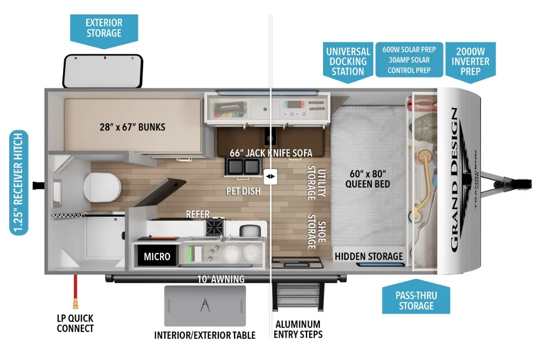 2026 Grand Design Transcend One 151BH - Floor plan