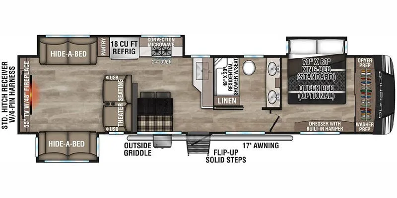 K-Z Durango D326RLT floor plan