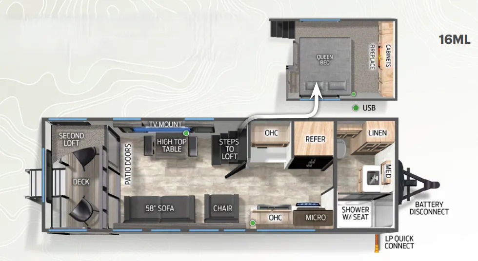 2024 Forest River Cherokee Timberwolf 16ML - Floor plan